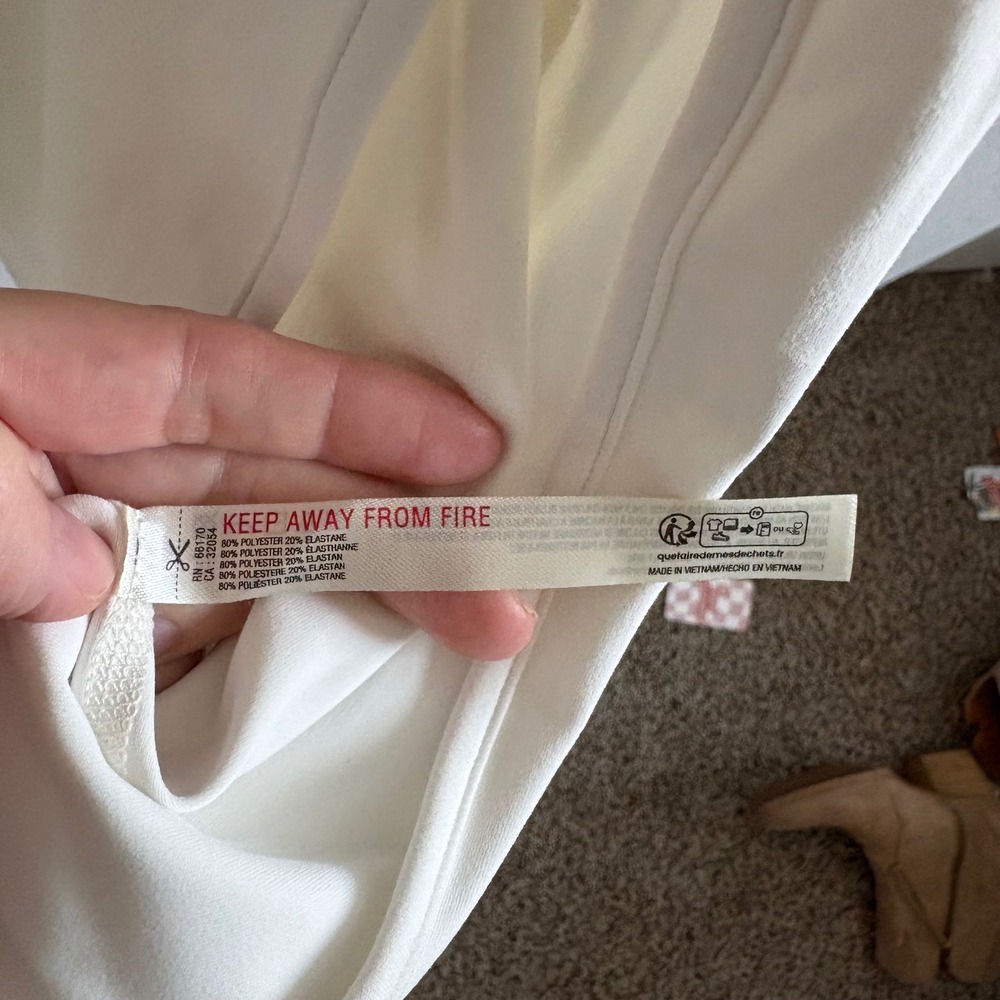 Daily Practice Anthropologie White Scoop Neck Midi Dress Side Slit Small NEW - Picture 6 of 9